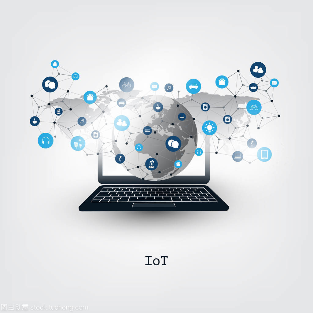 物聯網、云計算與圖標-數字網絡連接技術 互聯網時代的設計概念